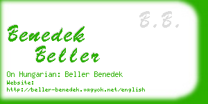 benedek beller business card
